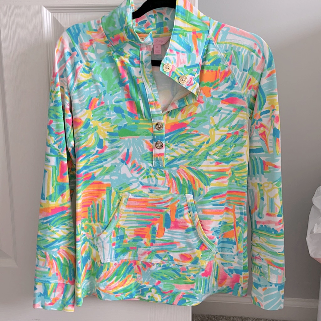 Multicolor Half Button Pullover